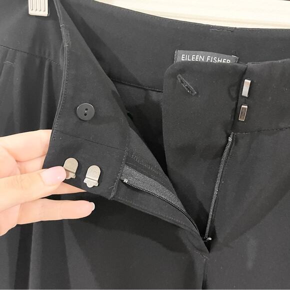 Eileen Fisher Straight Leg Pants Woman Trousers size S Black - Picture 3 of 7